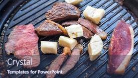  Presentation with cassava - Amazing theme having cassava-steak-picanha-with-roast backdrop and a tawny brown colored foreground