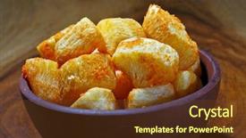  Presentation with cassava - Audience pleasing presentation theme consisting of cassava traditional brazilian food backdrop and a tawny brown colored foreground