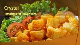  Presentation with cassava - Slides with cassava traditional brazilian food background and a tawny brown colored foreground