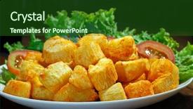  Presentation with cassava - Colorful theme enhanced with cassava traditional brazilian food backdrop and a forest green colored foreground