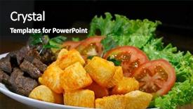  Presentation with cassava - Presentation theme featuring cassava traditional brazilian food background and a black colored foreground