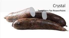  Presentation with cassava - Audience pleasing presentation theme consisting of cassava yuca roots isolated backdrop and a white colored foreground