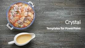  Presentation with condensed milk - Beautiful PPT theme featuring casserole dish and condensed milk backdrop and a gray colored foreground