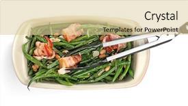  Presentation with white green - PPT theme consisting of casserole dish with delicious green background and a lemonade colored foreground