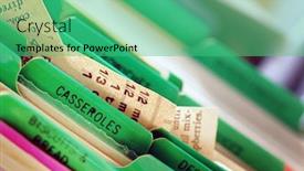  Presentation with recipe - Audience pleasing PPT layouts consisting of casserole-recipes-in-a-recipe backdrop and a seafoam green colored foreground