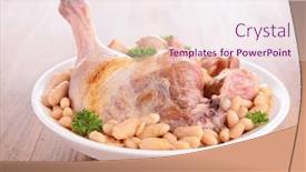  Presentation with food safety meats - Amazing presentation design having casserole-with-white-bean backdrop and a sky blue colored foreground