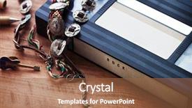  Presentation with 70s - Colorful presentation theme enhanced with cassette or cartridge with rock backdrop and a tawny brown colored foreground