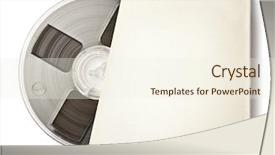  Presentation with magnetic tape - Presentation design having cassette tape - vintage magnetic audio reel background and a cream colored foreground