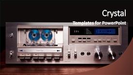  Presentation with tape recorder - Beautiful presentation featuring cassette tape deck player recorder backdrop and a black colored foreground