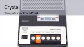  Presentation with tape recorder - Theme with cassette tape player and recorder background and a light gray colored foreground