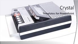  Presentation with tape recorder - Colorful PPT layouts enhanced with cassette tape player and recorder backdrop and a lemonade colored foreground