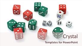  Presentation with colorful - Theme with cast die - assortment of colorful dice background and a  colored foreground