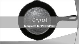  Presentation with frying - Amazing presentation design having cast-iron-frying-pan-isolated backdrop and a gray colored foreground