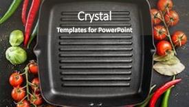 Presentation with iron - Slides featuring cast iron griddle pan background and a tawny brown colored foreground