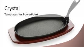  Presentation with iron - PPT theme enhanced with cast iron sizzling steak plate background and a  colored foreground