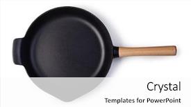  Presentation with modern electric iron isolated - Slide deck having cast steel - iron frying pans isolated background and a white colored foreground