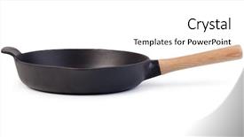  Presentation with modern electric iron isolated - Slide set enhanced with cast steel - iron frying pans isolated background and a white colored foreground