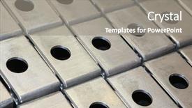  Presentation with components - Presentation theme featuring cast steel - metal components on an assembly background and a  colored foreground