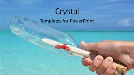  Presentation with bottle - Theme enhanced with castaway - bottle with a message background and a  colored foreground