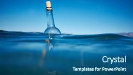  Presentation with water bottle - PPT theme enhanced with castaway - bottle with a message background and a  colored foreground