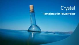  Presentation with water bottle - Colorful PPT theme enhanced with castaway - bottle with a message backdrop and a  colored foreground