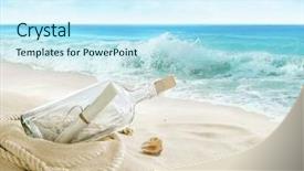  Presentation with bottle - Cool new theme with castaway - bottle with a message backdrop and a cool aqua colored foreground