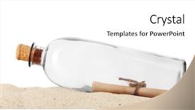  Presentation with out line of glass bottle - Colorful theme enhanced with castaway - glass bottle with note inside backdrop and a white colored foreground