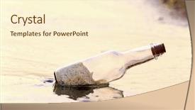  Presentation with bottle - Slide deck having castaway - glass bottle with sand inside background and a cream colored foreground
