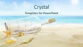  Presentation with ship - PPT layouts consisting of castaway - ship in a bottle background and a sky blue colored foreground