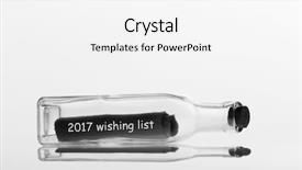  Presentation with end year 2018 - Audience pleasing slides consisting of castaway - year 2017 wishing list backdrop and a white colored foreground