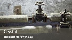  Presentation with pipes - Slide set with caste system - thermally insulated pipes with gate background and a gray colored foreground