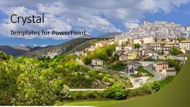  Presentation with monte everest - PPT theme enhanced with castel del monte - pictorial hilltop background and a  colored foreground
