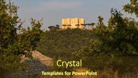 Presentation with octagon in italy - Presentation design enhanced with castel-del-monte-castle-built background and a tawny brown colored foreground