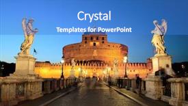 Presentation with harlem night - Cool new presentation theme with castel sant angelo at night backdrop and a teal colored foreground