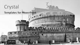  Presentation with angel - Cool new theme with castel-sant-angelo-castle backdrop and a light gray colored foreground