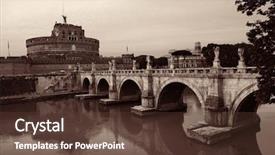  Presentation with rome italy - Colorful theme enhanced with castel sant angelo in italy backdrop and a tawny brown colored foreground