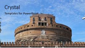  Presentation with rome italy - Presentation design consisting of castel sant angelo in italy background and a light blue colored foreground