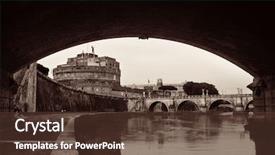  Presentation with rome italy - PPT theme enhanced with castel sant angelo in italy background and a tawny brown colored foreground