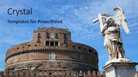  Presentation with rome italy - Theme enhanced with castel sant angelo in italy background and a light blue colored foreground