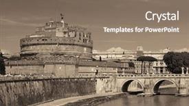 Presentation with rome italy - PPT layouts with castel sant angelo in italy background and a gray colored foreground