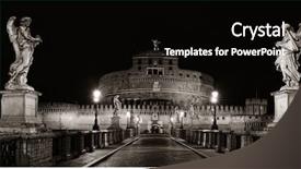  Presentation with angel broking - Slide set having castel sant angelo in italy background and a black colored foreground