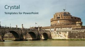 Presentation with cable stayed bridge over river - Audience pleasing presentation consisting of castel sant angelo in italy backdrop and a lemonade colored foreground