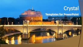  Presentation with italy us - Slide set consisting of castel sant angelo in italy background and a teal colored foreground