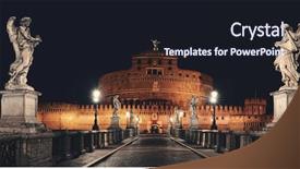 Presentation with rome - Presentation design featuring castel sant angelo in italy background and a wine colored foreground