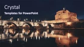  Presentation with rome italy - Cool new presentation theme with castel-sant-angelo-in-italy backdrop and a wine colored foreground
