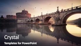  Presentation with rome - Beautiful slide deck featuring castel sant angelo in rome backdrop and a dark gray colored foreground