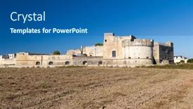  Presentation with castle - PPT layouts with castello-di-acaya-castle-province background and a ocean colored foreground