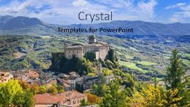  Presentation with region - Presentation design having castello-di-bardi-impressive-medieval background and a light blue colored foreground