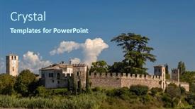  Presentation with unesco - Presentation theme with castello-di-castellaro-lagusello-unesco background and a ocean colored foreground