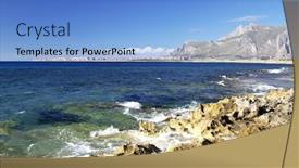  Presentation with zone - Presentation theme featuring castelluzzo coastal zone with capo background and a light blue colored foreground